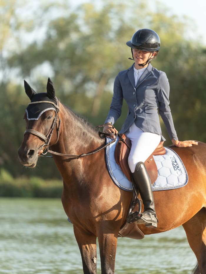 Look complet équitation vintage indigo